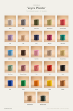 Veyra Planter — The Colour Range · 27 Shades